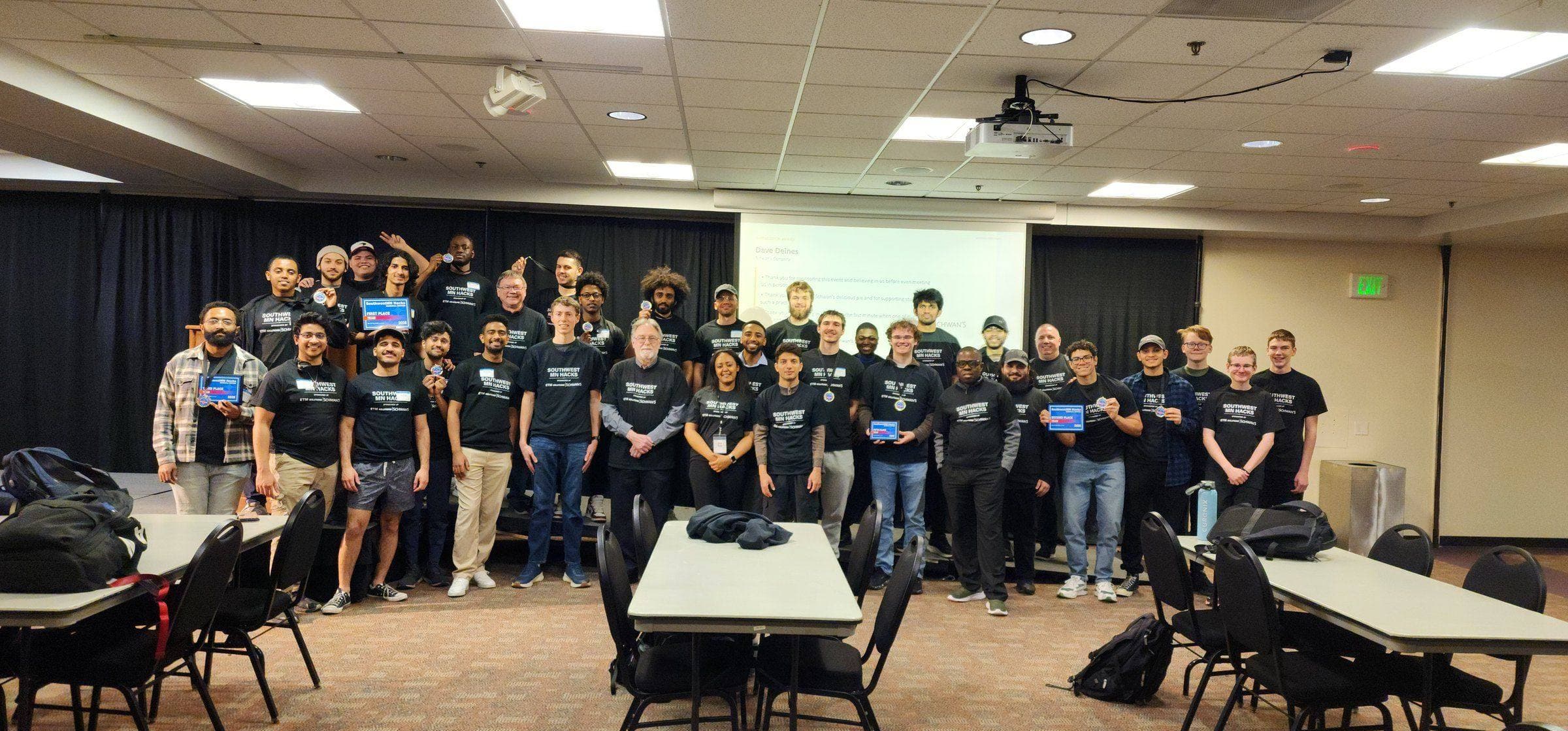 All participants of the March 2026 Southwest MN Hacks gathered at SMSU
